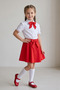Girls' Red Scarf Short-Sleeved Lace Shirt Beaded Skirt April 23 October 29 Show Outfit - 3