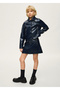 Navy Blue Girls' Patent Leather Jacket 7435