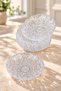 Set of 6 Crystal Patterned Glass Dessert, Snack and Treat Plates – 12.5 cm - 4