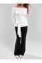 White Belted Detail Madonna Collar Long Sleeve Stylish Blouse - 3