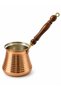 Copper Coffee Pot and 3-Piece Turkish Coffee Pot Set with Wooden Handle, Hand-Embroidered - 2