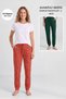 Egyptian Cotton Women's Double Bottom Pajamas Printed Orange-Dark Green