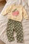 Baby Girl Set Apple Printed Top and Bottom Seasonal 2-Piece Set
