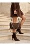 Women's Chain Detailed Suede Shoulder and Crossbody Bag