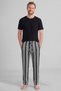 Egyptian Cotton Men's Double Bottom Pajamas Striped Black-Black - 4