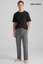 Egyptian Cotton Men's Double Bottom Pajamas Printed Black-Dark Gray - 5