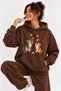 Cat Print Sweatshirt – Cute Cat and Autumn Leaves Pattern Casual Oversized Sweatshirt Hoodie