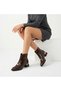 Women's Brown Pointed-Toe Thick Galvanized Heeled Boots with Stylish Buckle and Rubber Detailing, Comfortable and Stylish. - 2