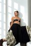 Green Black Piece-Embellished Bamboo Skirt - 6