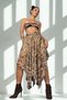 Beige Zebra Pattern Asymmetric Skirt - 7