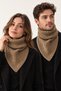Milky Brown Hand Knitted High Neck Triangular Neck Scarf Lookalike Women's Men's Unisex Winter Neck Scarf