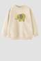Unisex Kids 3 Thread Fabric Cotton Elephant Printed Sweatshirt