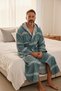 Peshtemal Bathrobe - Hooded Karatezgah Woven Striped Unisex Bath, Spa and Beach Robe - 8