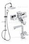 Tulio Bathroom Faucet Swan Sink Faucet Dst19-2 Rain Shower System 3-Piece Chrome Bathroom Set