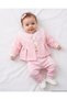 Baby Girl Lace Collared Jacket, Newborn 0-3-6-9 Months Long Sleeve Snap-On Bodysuit 3-Piece Set