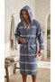 Peshtemal Bathrobe - Hooded Karatezgah Woven Striped Unisex Bath, Spa and Beach Robe - 6