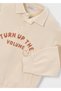 Beige Boy's Polo Collar Sweatshirt 4461 - 4