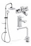 Tulio Bathroom Lavatory Kitchen Sink Faucet and Dst19-2 Rain Shower System 4-Piece Chrome Set