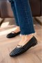 Ferrero Quilted Detailed Women's Leather Black Ballerinas - 5