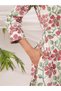 White green batik floral dress - 2