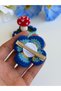 Hand Knitted Amigurumi Flower and Mushroom Snap Buckle Set Organic Cotton Children's Hair Clip - 2