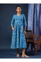 Turquoise blue floral dress - 6