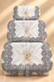 Ultra Luxury Pearl Brooched French Laced Bride and Groom Bundle Set 60X40 50X40 40X30