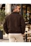 Likya Men's Cashmere Bomber Coat Quilted Lined College Collar - 4