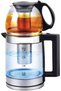 Double Pot Electric Glass Teapot with Filter – 1.8L Kettle + 0.8L Teapot, 1500W, Stainless St