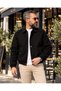 Likya Men's Cashmere Bomber Coat Quilted Lined College Collar - 2