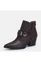 Large Size Pointed Toe V-Cut Brown Thick Heeled Boots with Metal Accessories 41-42-43-44 - 5