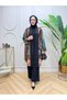 Large Size Oval Stone Detailed Knitted Fabric Three-Piece Set - 7