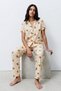 Women's Off-White Standard Size Elasticated Pajama Set - 3