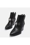 Large Size Black Leather Western Style Buckle Women's Boots 41-42-43-44 - 5