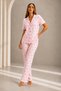 Women's Pink Short Sleeve Comfortable Fit Pajama Set