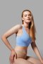 Women's Blue Thick Strap Padless Seamless Bust Gathering Bustier Corset - 3