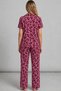 Women's Purple Short Sleeve Relaxed Fit Pajama Set - 2