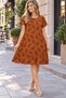 Ethnic Pattern Trend Short Sleeve Muslin Dress