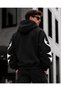 Hooded Sweatshirt Black Oversize 3 Thread Raster Unisex Hoodie