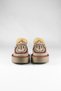 Women's Beige Embroidered Buckle-Strapped Fur-Lined Suede Thick Platform Sole Loafer Boots - 7