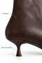 Women's Black Leather Pointed Toe Thin Heeled Stylish Boots - 5