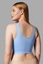 Women's Blue Thick Strap Padless Seamless Bust Gathering Bustier Corset - 7