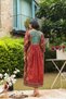 Red ethnic block printed dress - 2