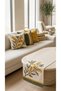 Mimoza Digital Printed 5-Piece Throw Pillow Cover and Runner Set Yellow Green Colorful Floral and Geometric Patterned Decorative Set with Double-Sided Hidden Zipper 4-Piece Throw Pillow Covers 1-Piece Runner - 2