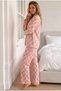 Women's Pink Wrinkled Full Length Pajama Set - 6