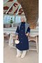 Plaid Detailed Quilted Long Women's Trench Coat - 5