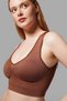 Women's Brown Breast Gathering Thick Strap Breast Gathering Corset Bustier - 2