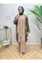 Large Size Oval Stone Detailed Knitted Fabric Three-Piece Set - 6