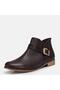 Women's Brown Leather Flat Sole Ankle Boots with Accessories 41-42-43-44 - 8