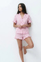 Women's Pink Patterned Pajama Set - 4